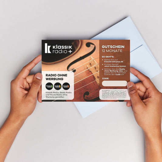 Klassik Radio ohne Werbung - Gutschein für 12 Monate
