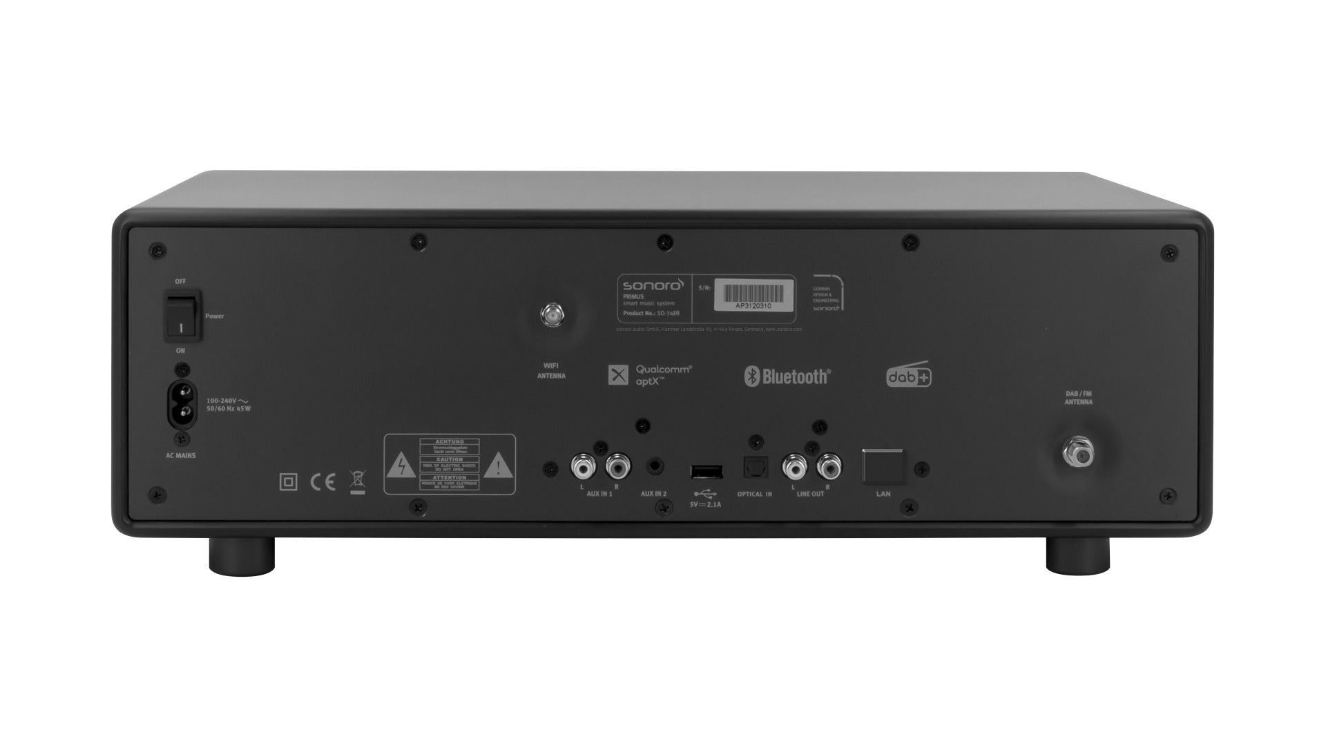 sonoro PRIMUS, schwarz, Rückseite