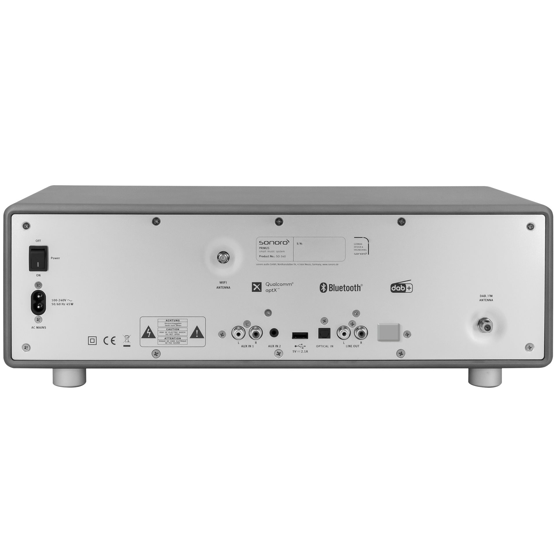 sonoro PRIMUS, graphit-silber, Rückseite