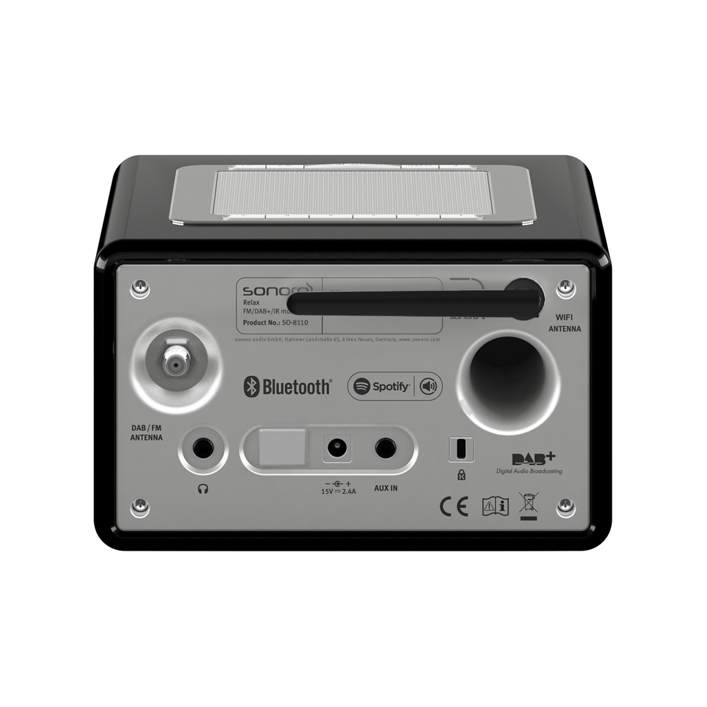 sonoro RELAX, schwarz-silber, Rückseite