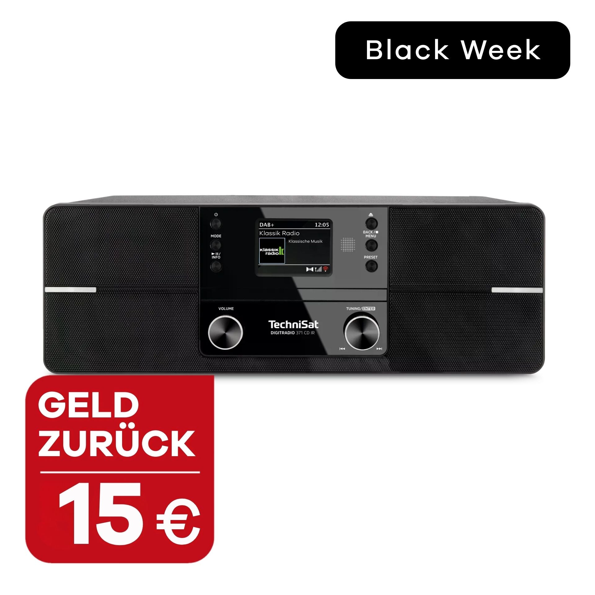 DIGITRADIO 371 CD IR in Schwarz mit 15 € Geld in zurück