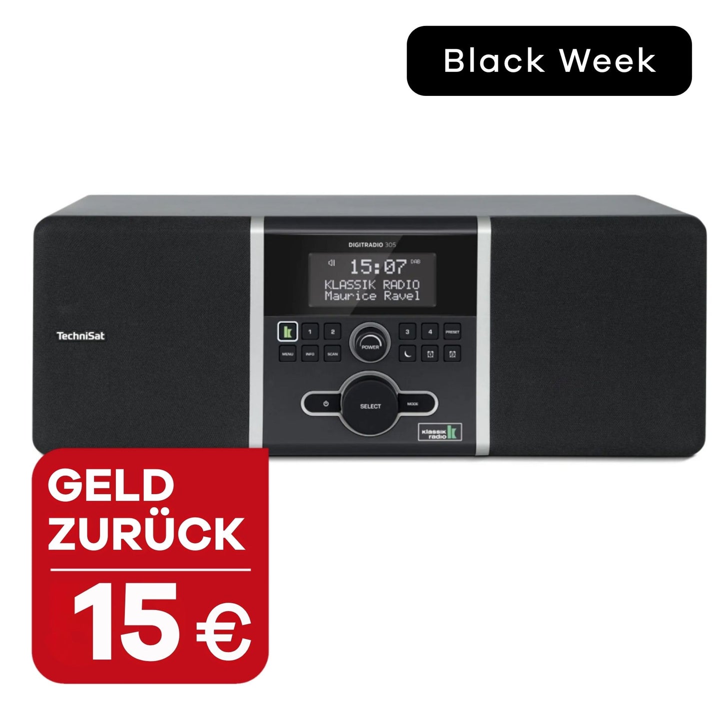 Digitalradio TechniSat DIGITRADIO 305 Klassik Edition in schwarz mit 15 € Geld zurück