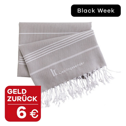 Klassik Radio Hamamtuch in Hellgrau mit 6 € Geld zurück