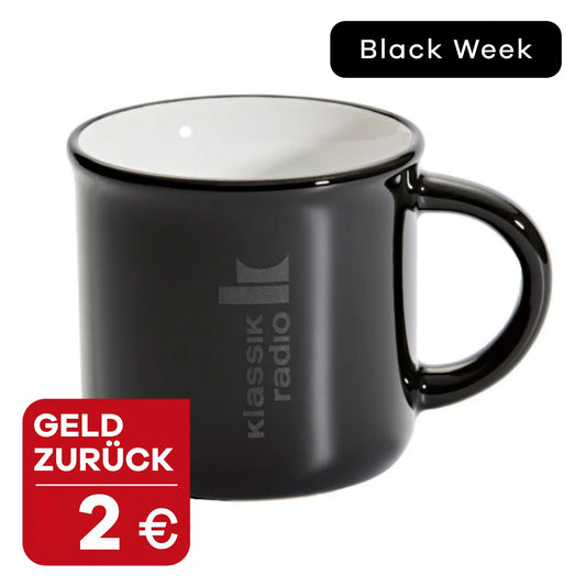 Klassik Radio Tasse mit 2 € Geld zurück