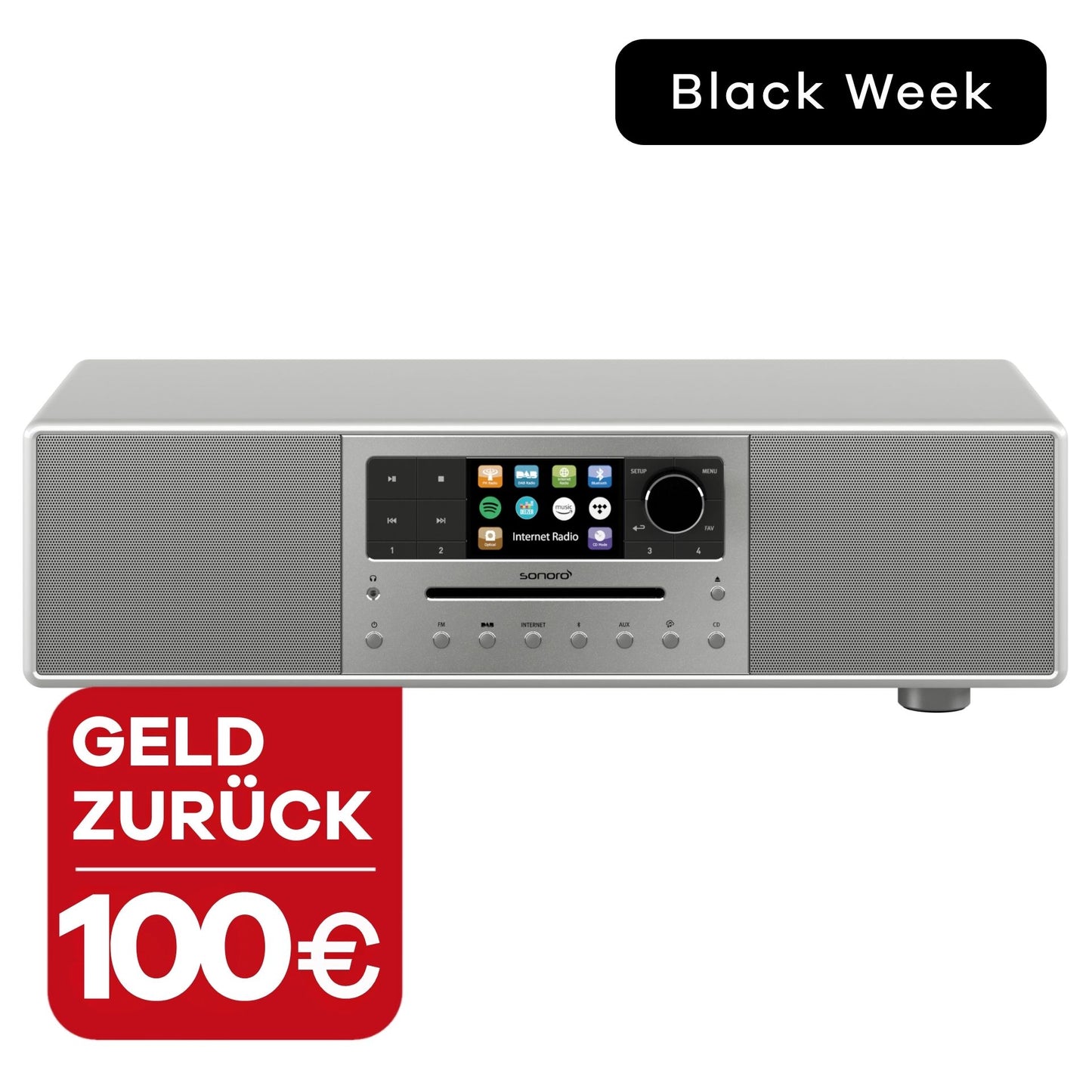 DAB+ Radio sonoro MEISTERSTÜCK in Silber mit 100 € Geld zurück