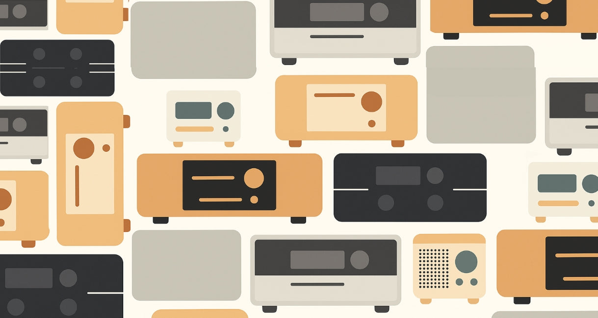 Muster aus Radio-Silhouetten