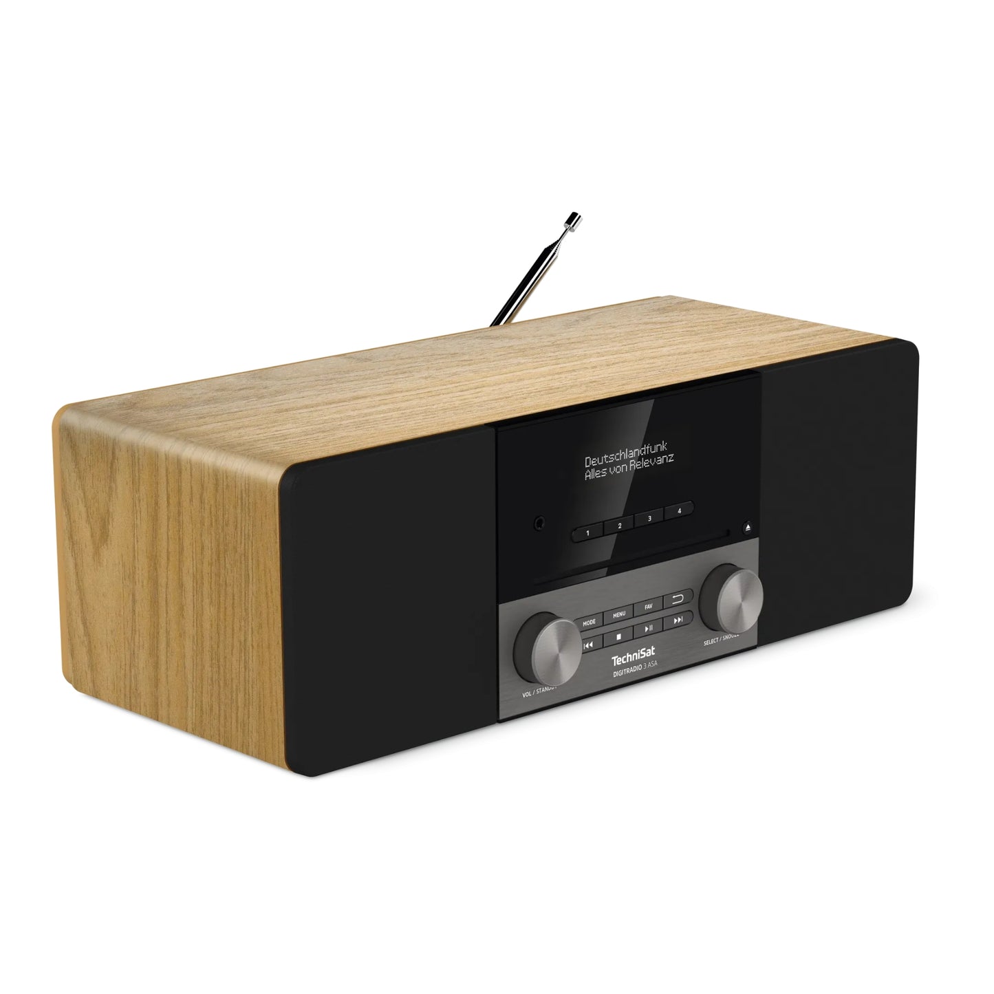 DIGITRADIO 3 ASA, Eiche, Seitenansicht