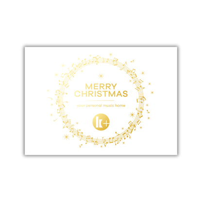 Klassik Radio Plus Weihnachtskarte mit Gutschein, weiße Version