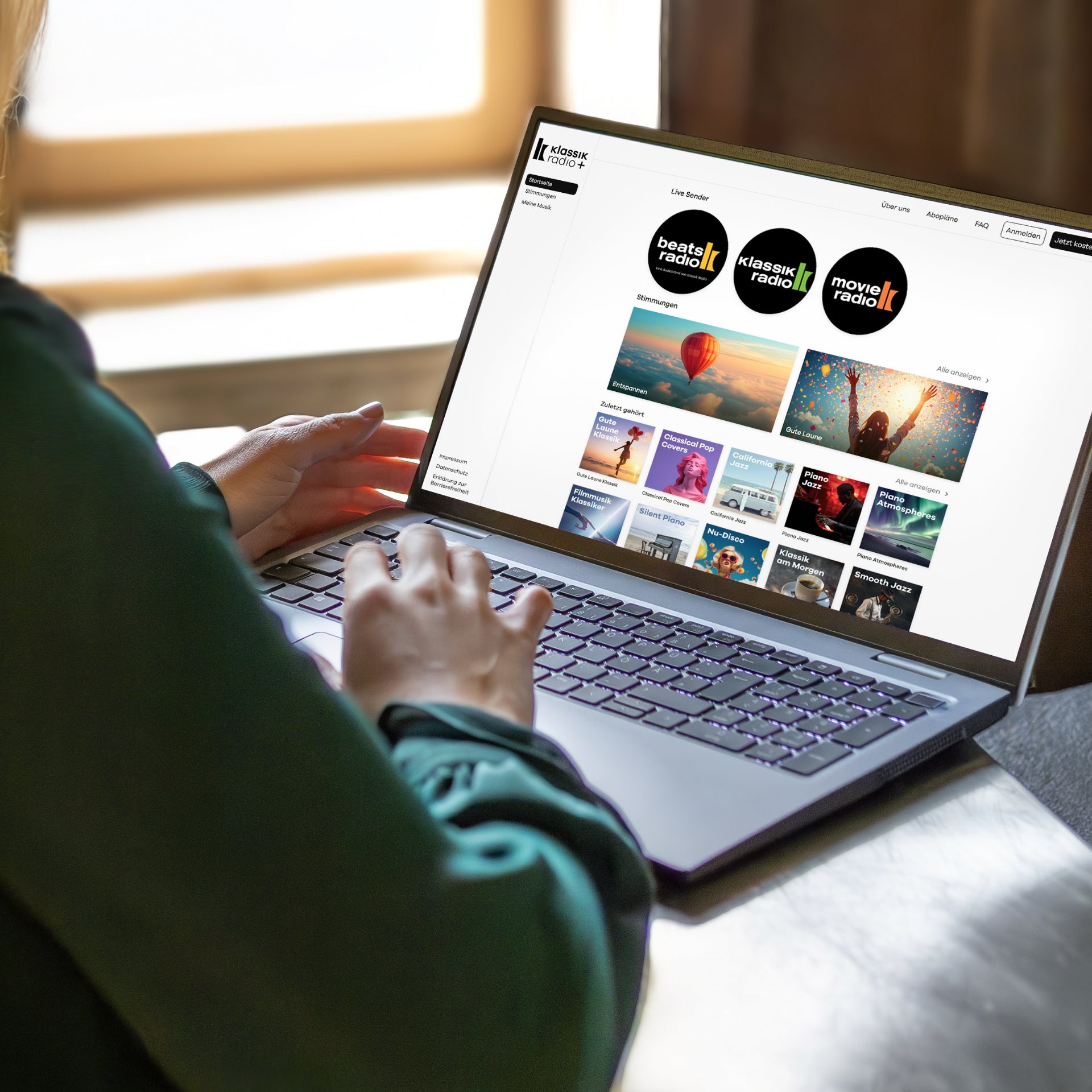 Klassik Radio Plus WEB-Darstellung