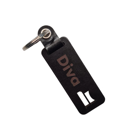 Klassik Radio Schlüsselanhänger DIVA mit DIVA Schriftzug und K-Stanzung