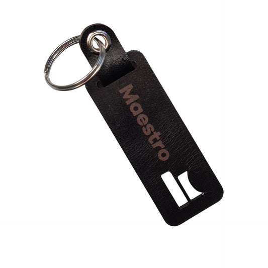 Klassik Radio Schlüsselanhänger MAESTRO mit MAESTRO Schriftzug und K-Stanzung
