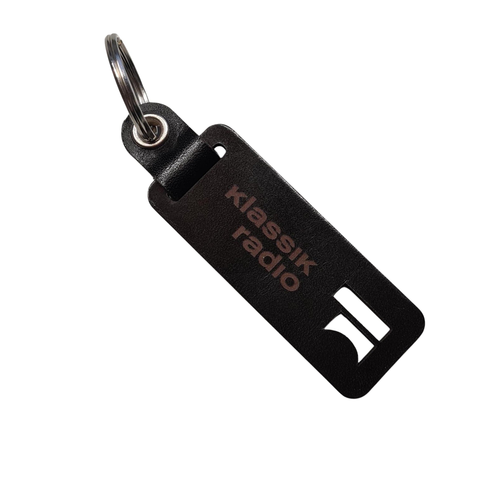 Klassik Radio Schlüsselanhänger Rückseite mit Klassik Radio Schriftzug