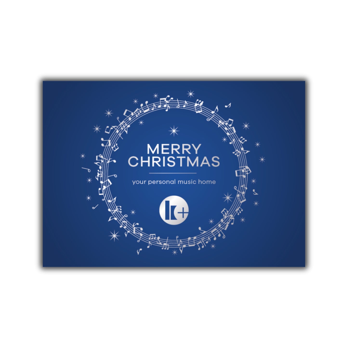 Klassik Radio Plus Gutscheinkarte "Merry Christmas" in Blau