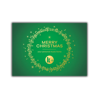 Klassik Radio Plus Gutscheinkarte "Merry Christmas" in Grün