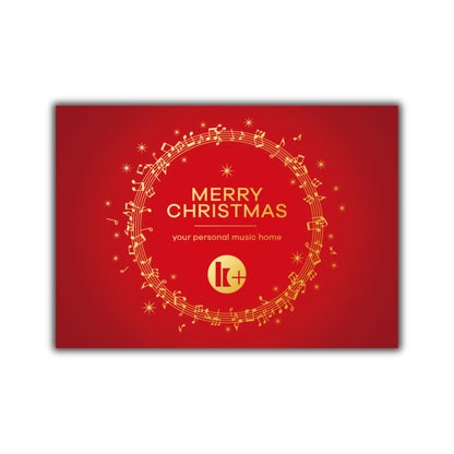 Klassik Radio Plus Gutscheinkarte "Merry Christmas" in Rot