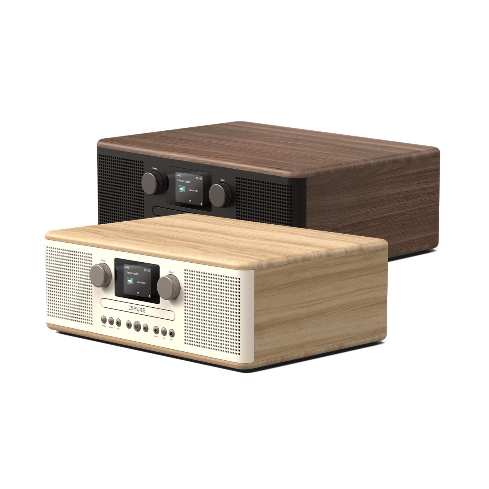 PURE Classic C-D6 seitlich in Cotton White und Coffee Black