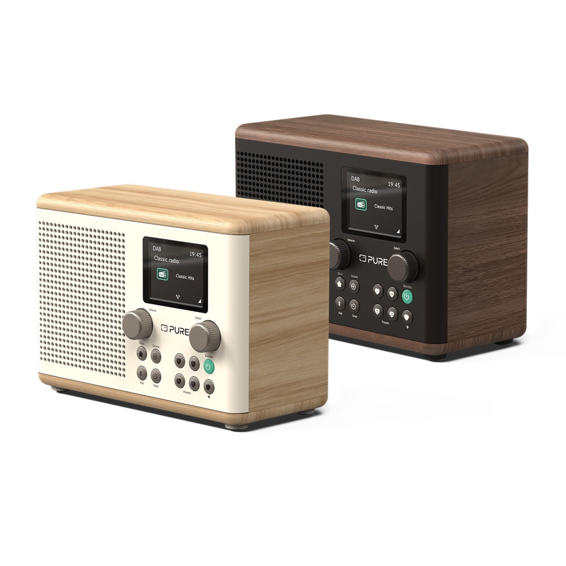 PURE Classic H4 seitlich in Cotton White und Coffee Black