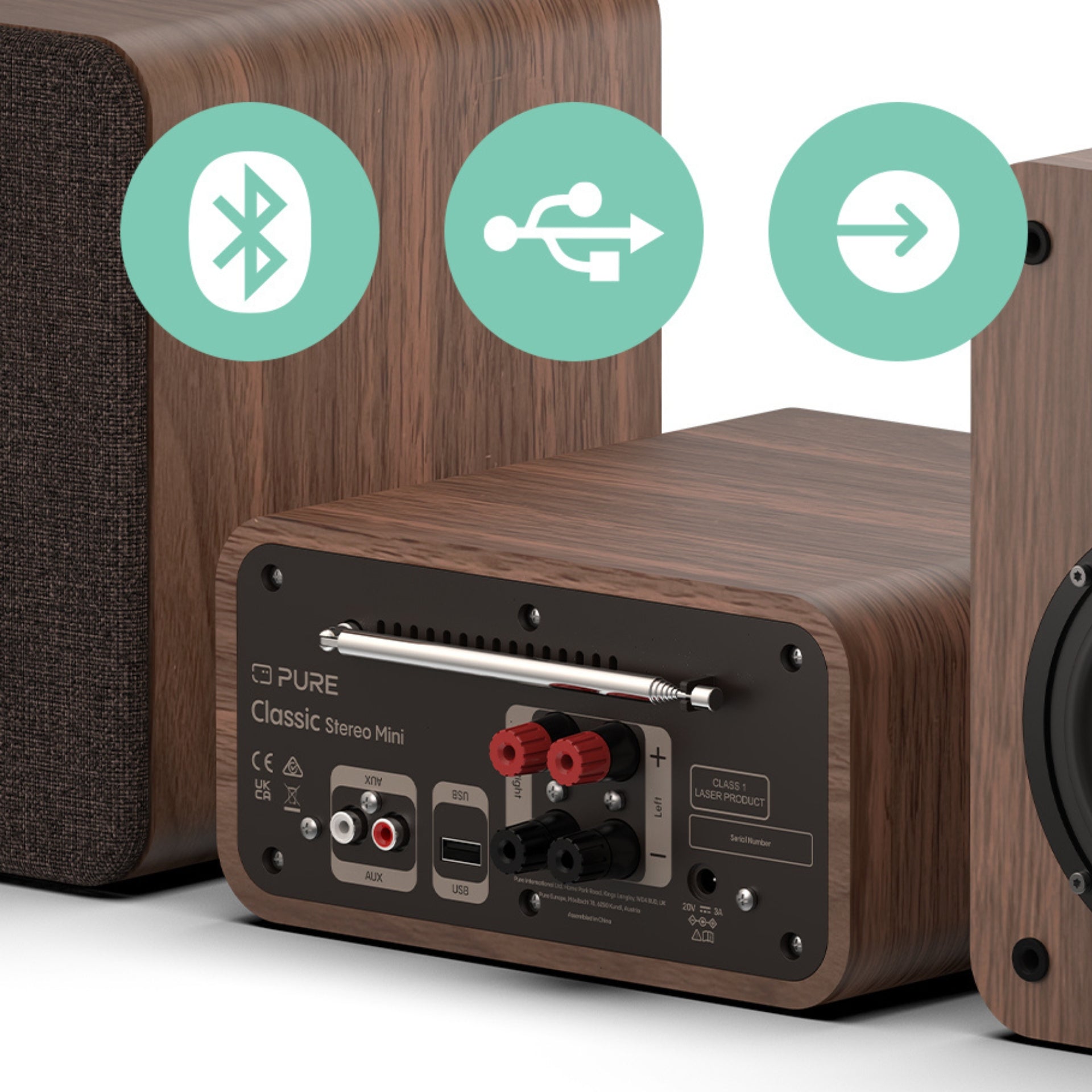 Pure Classic Sterei Mini Coffee Brown Rückansicht