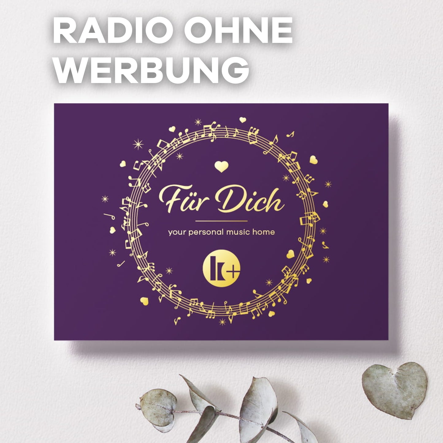Radio ohne Werbung Geschenkkarte, "Für Dich" in Lila