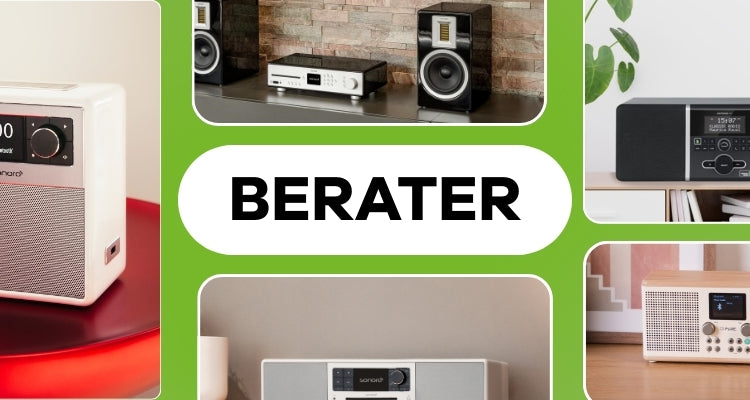 Berater, Abbildung von verschiedenen Radio-Modellen z.B. sonoro Maestro, TechniSat und Pure Classic