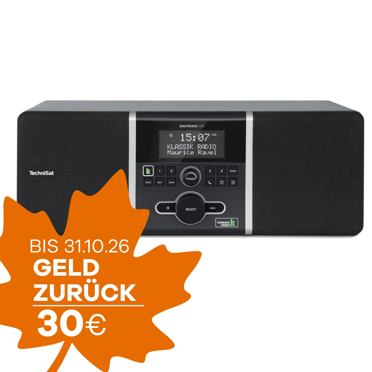 TechniSat DIGITRADIO 305 Klassik Edition mit 50 € (Weiß) oder 30 € (Schwarz) Geld zurück
