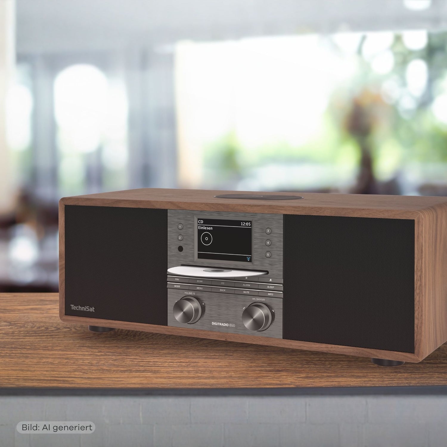 DIGITRADIO 650 steht auf einer Anrichte. 

