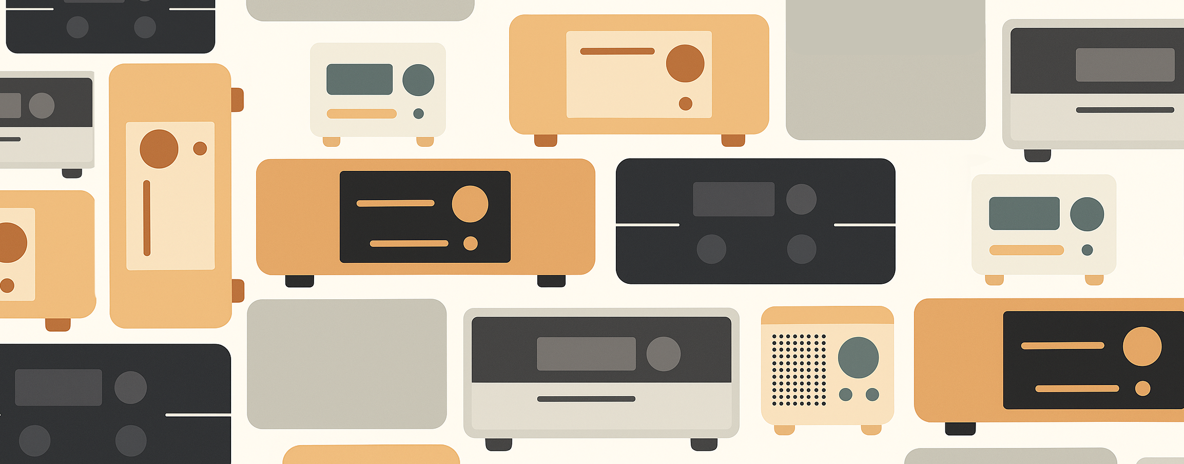 Muster aus Radio-Silhouetten