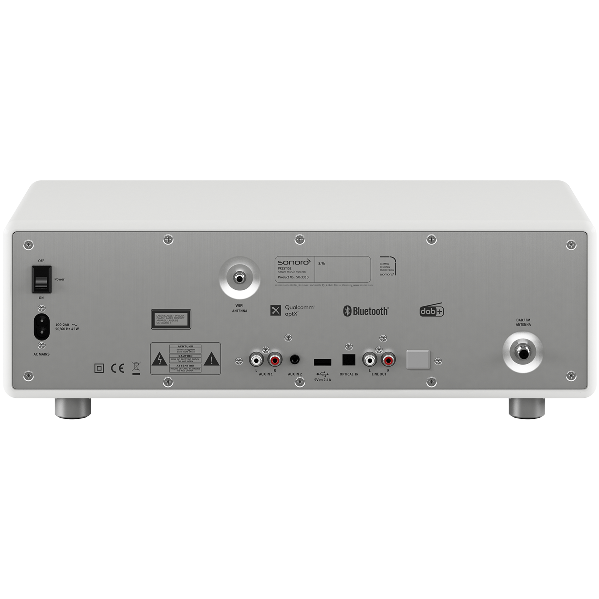 sonoro PRESTIGE, weiss-silber, Rückseite