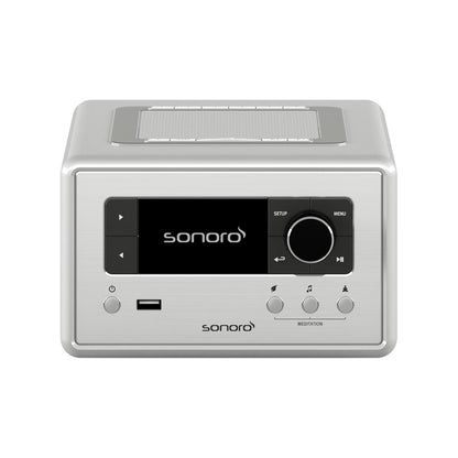 Frontansicht eines sonoro RELAX in Silber-Silber vor weißem Hintergrund