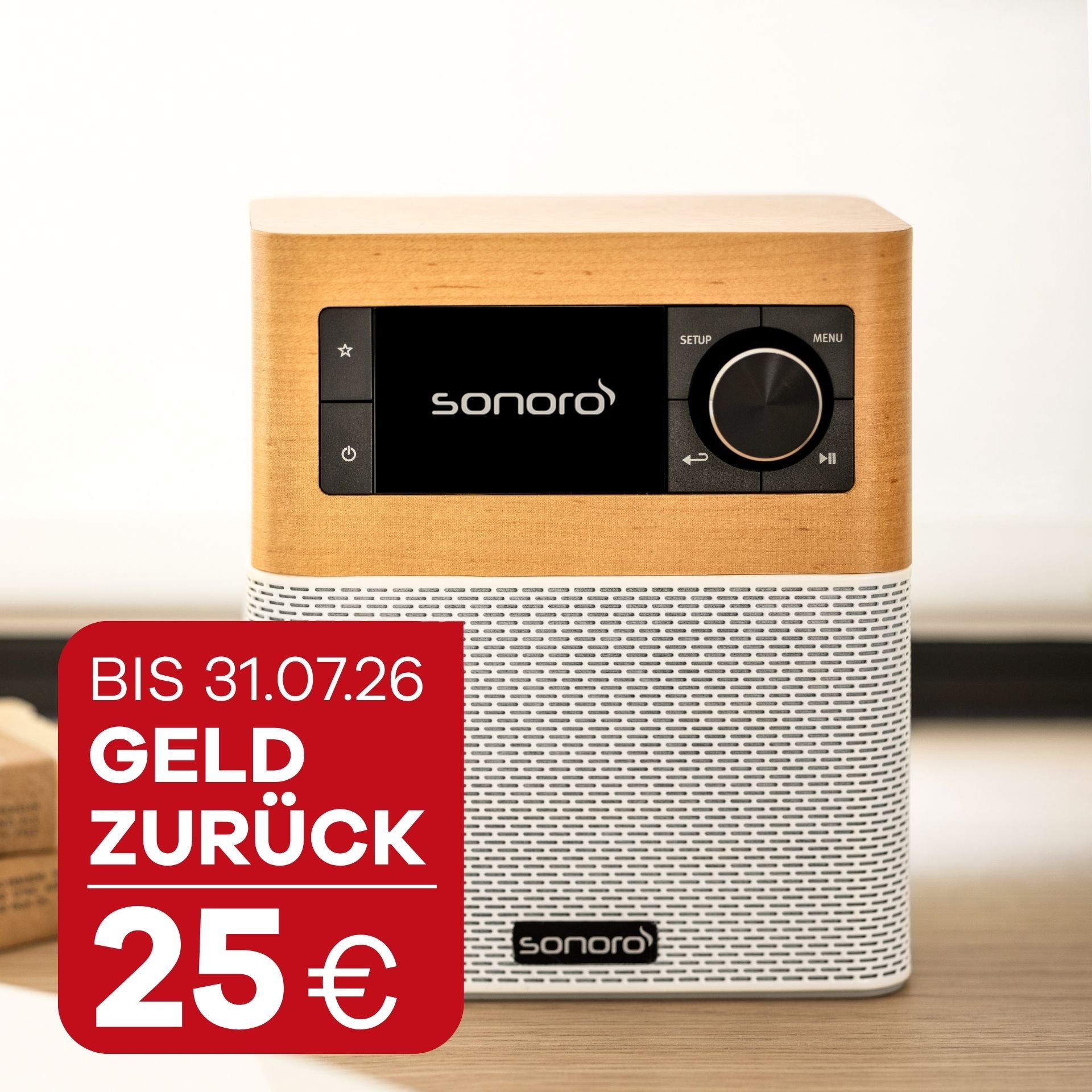 sonoro STREAM in Ahorn-Weiß mit 25€ Geld zurück bis 31.07.2026