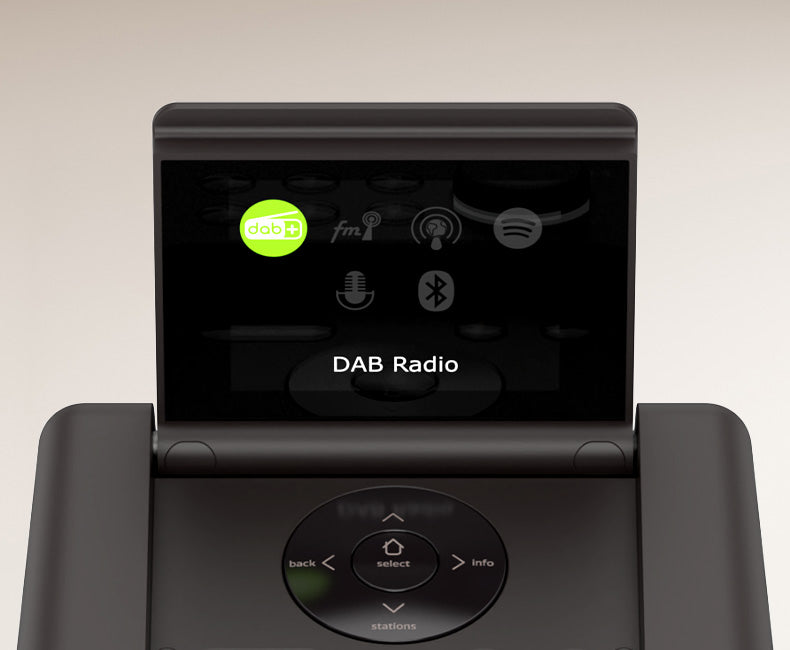 Evoke Spot Display Ansicht mit DAB Radio